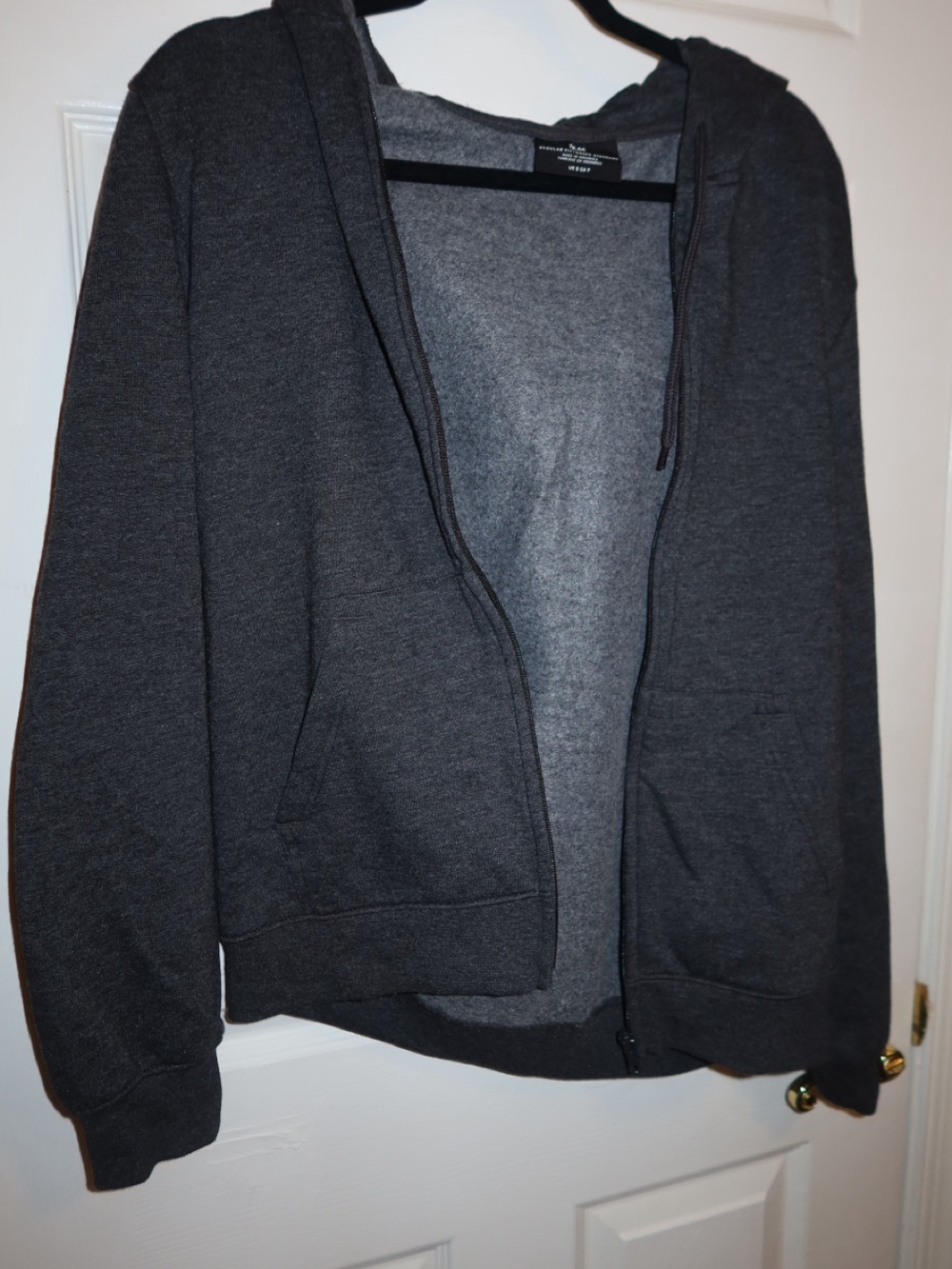 H&M Men's Charcoal Gray Zip-Up Hoodie